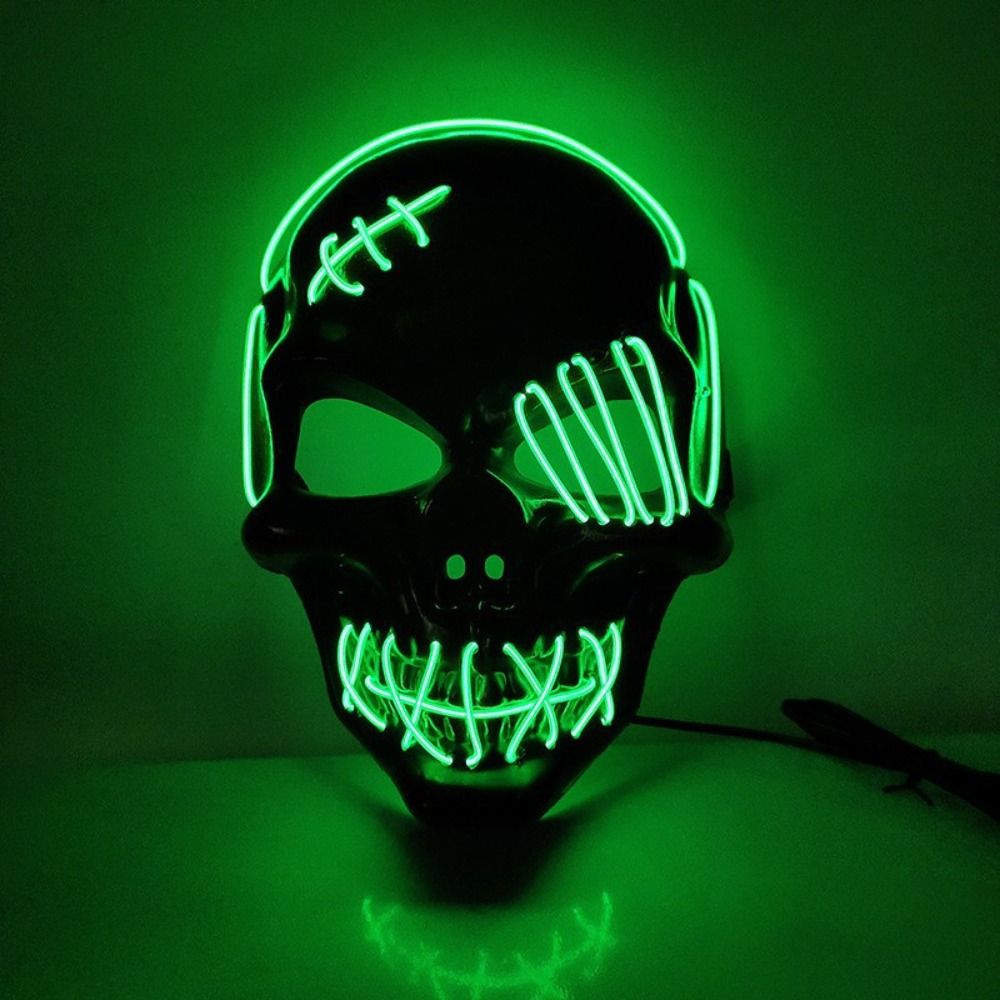 Led Purge Mask Halloween - Masque Gothique d'Halloween Lumineux Crâne PP