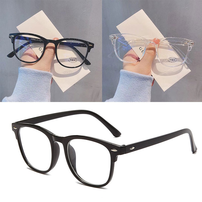 Glow In The Dark Party Glasses - Lunettes ultralégères rétro transparentes, monture unie