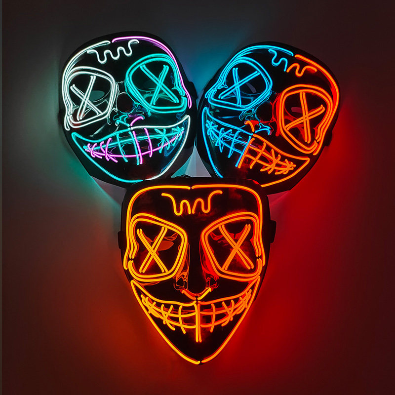 Led Purge Mask Halloween - Masque lumineux LED sans fil, masque
