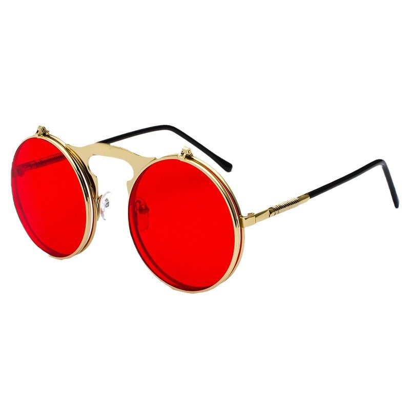 Glow In The Dark Party Glasses - Lunettes de soleil rondes rétro steampunk