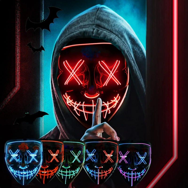 Led Purge Mask Halloween - Masque d'Halloween effrayant Vendetta, Masque de