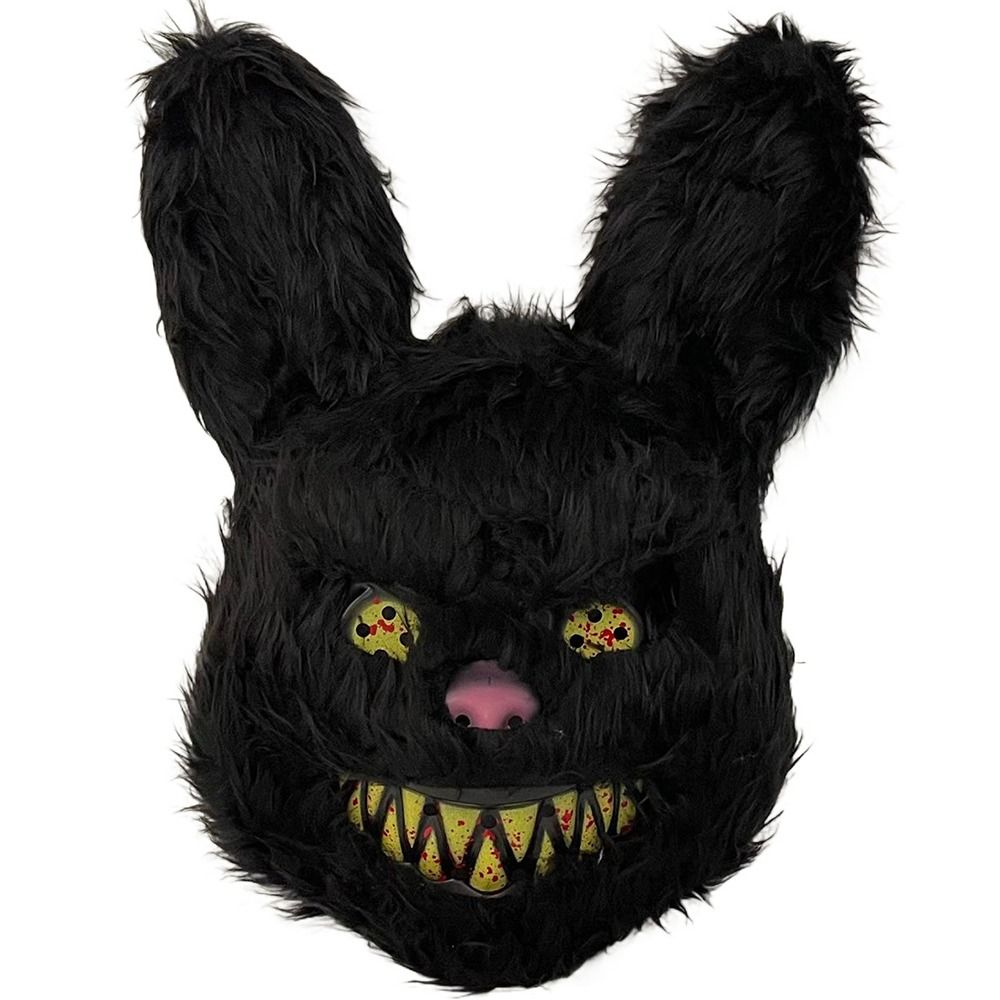 Led Purge Mask Halloween - Masque de lapin en peluche sanglant,