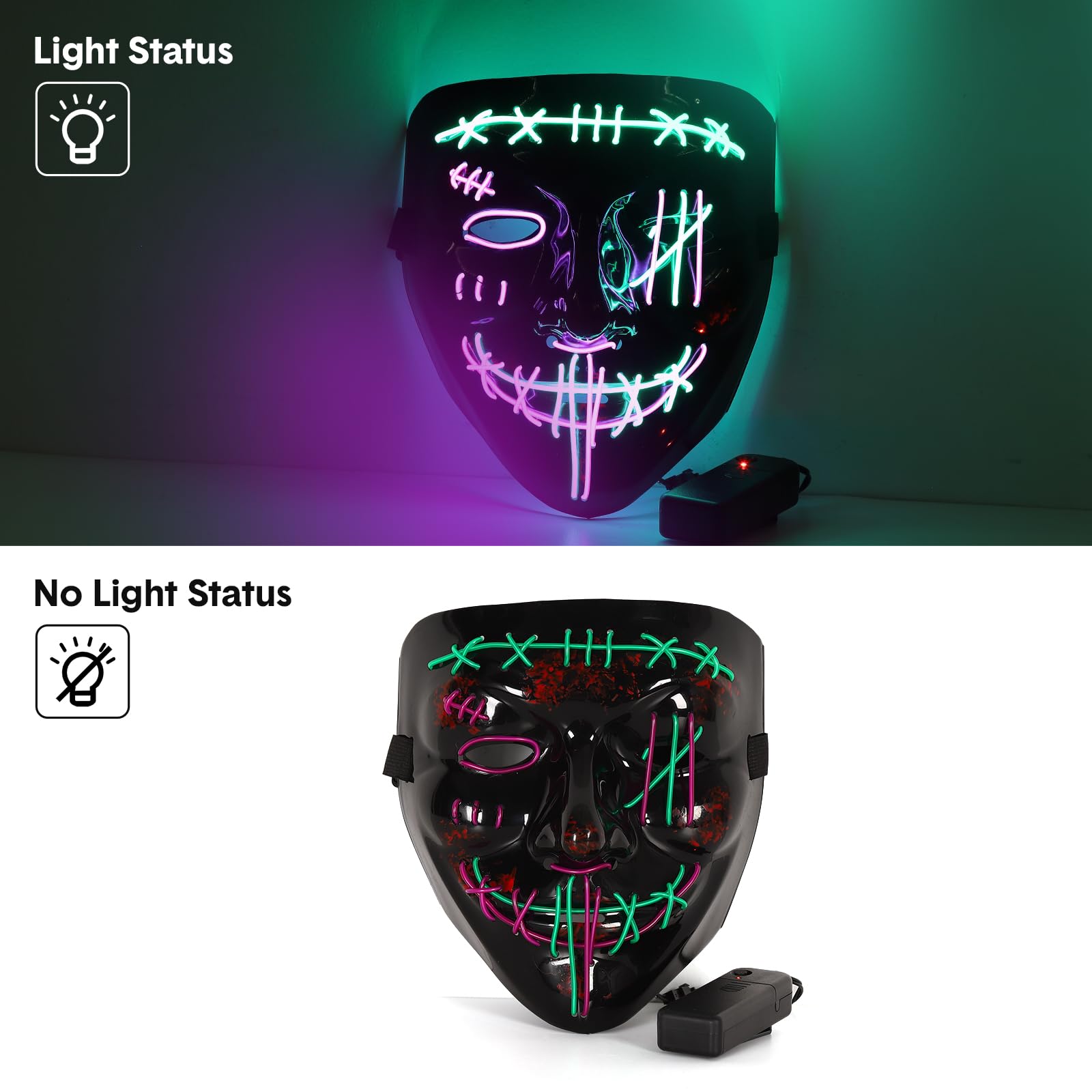 Lot de 3 masques d'Halloween e - Led Purge Mask Halloween avis et prix