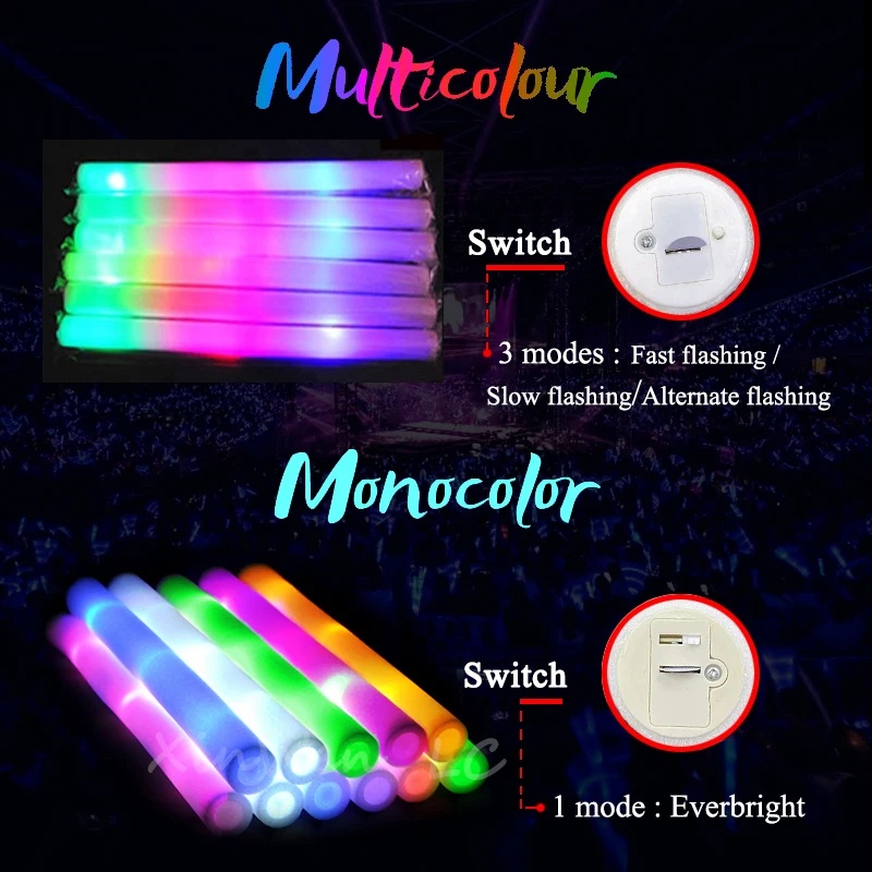 Bâtons lumineux en mousse LED  - Flashing Led Foam Sticks Party avis et prix