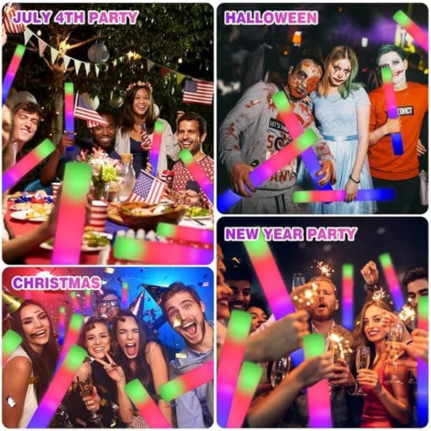 Bâtons lumineux en mousse LED, - Flashing Led Foam Sticks Party avis et prix