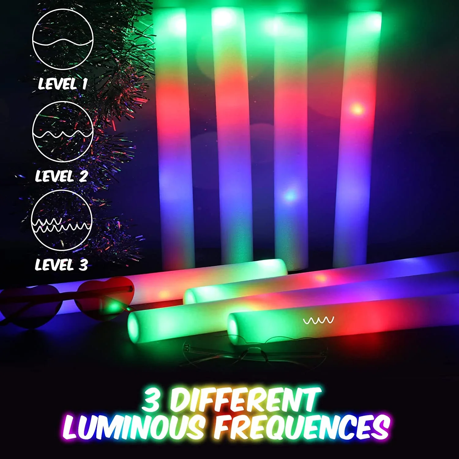Bâtons lumineux en mousse LED, - Flashing Led Foam Sticks Party avis et prix