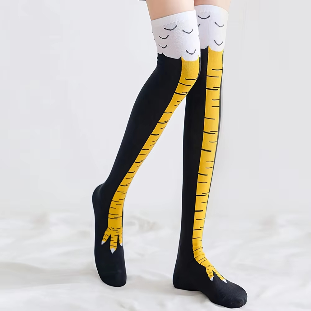 Chaussettes longues à imprimé  - Funny Chicken Leg Socks avis et prix