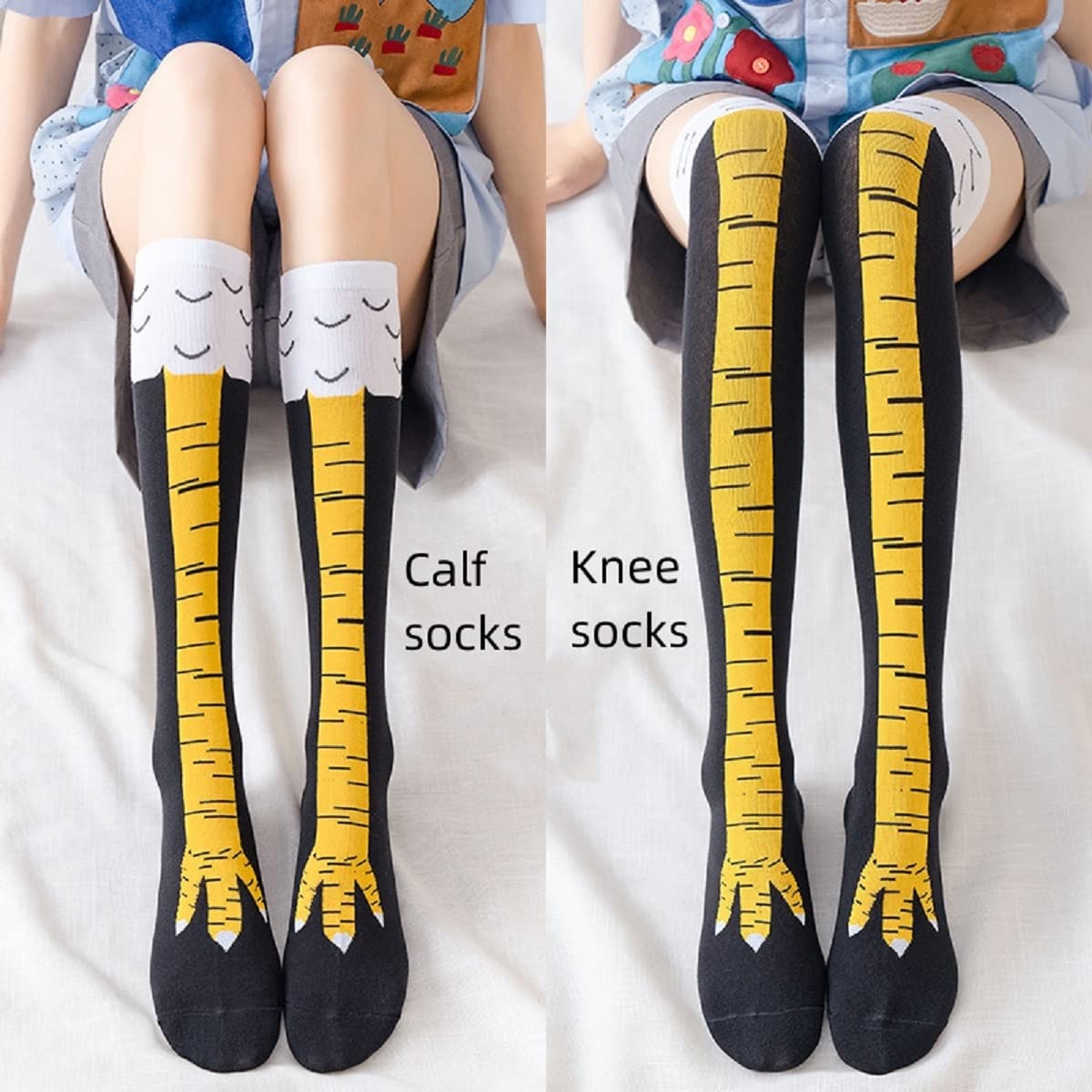 Chaussettes longues à imprimé  - Funny Chicken Leg Socks avis et prix