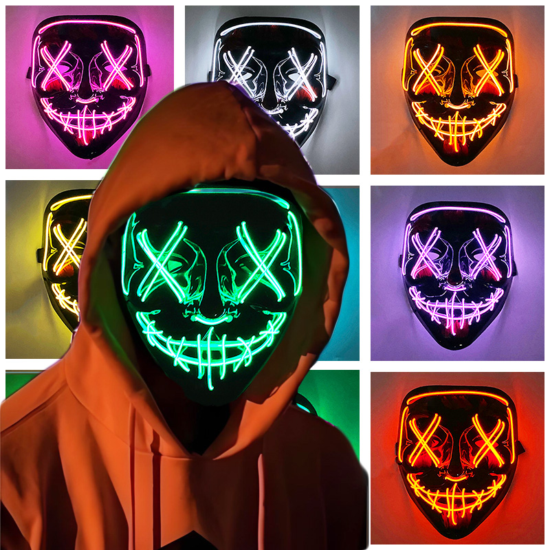Masque néon à fil EL plonger o - Led Purge Mask Halloween avis et prix