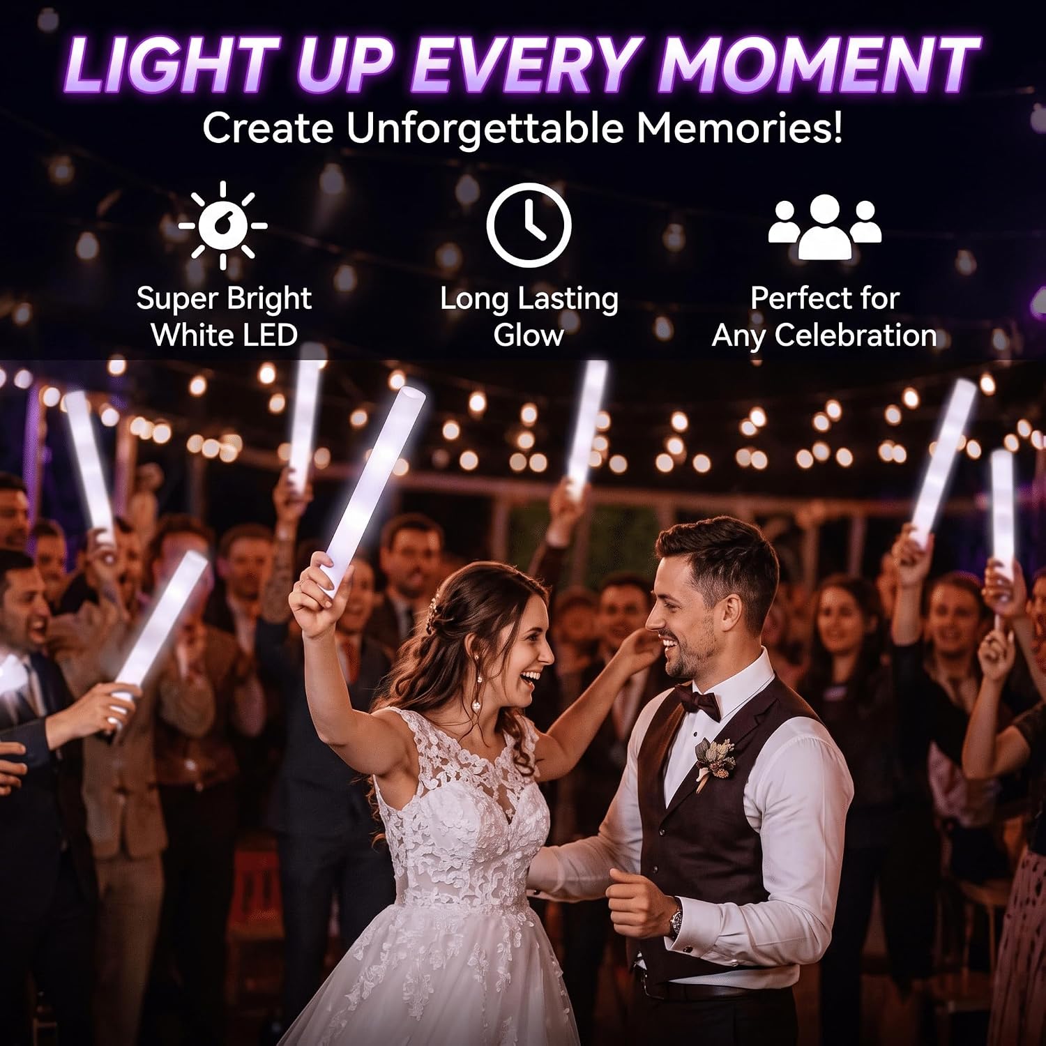 30 bâtonnets lumineux LED en m - Flashing Led Foam Sticks Party avis et prix