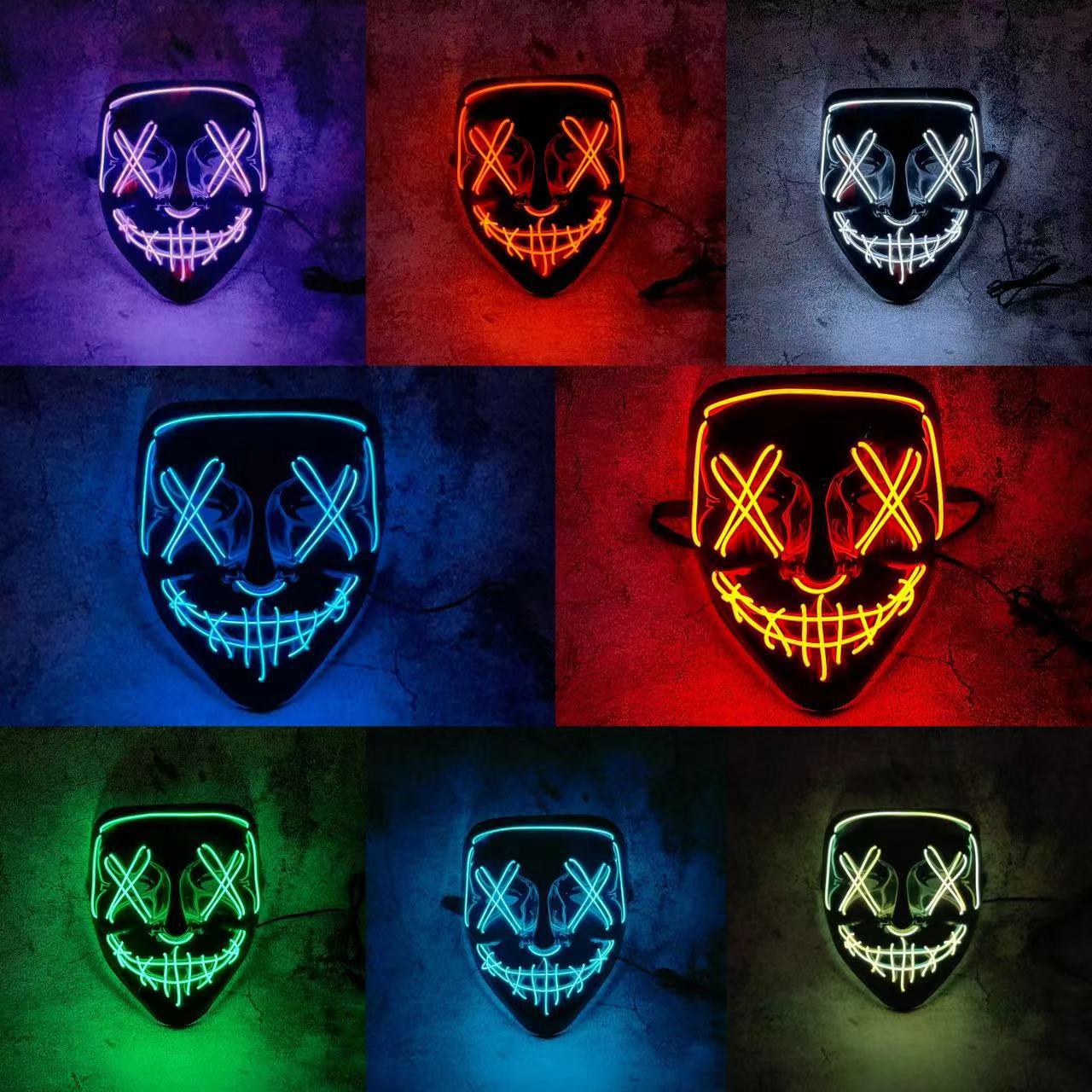 Masque LED néon sans fil multi - Led Purge Mask Halloween avis et prix