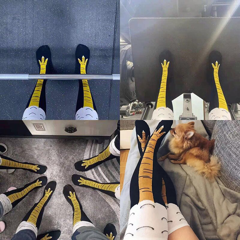 Chaussettes longues pour femme - Funny Chicken Leg Socks avis et prix