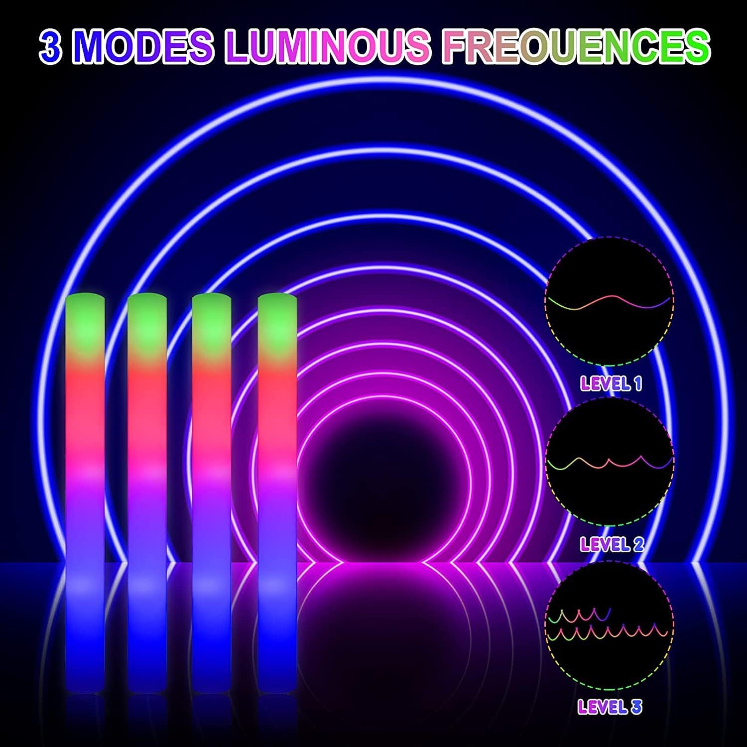 102 pièces LED bâtons de mouss - Flashing Led Foam Sticks Party avis et prix