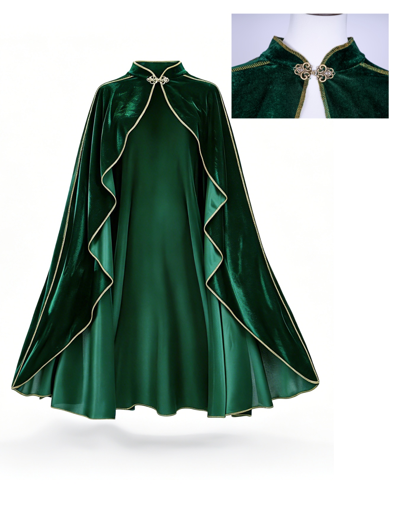 Cape vintage en velours vert p - Medieval Renaissance Dress Women avis et prix