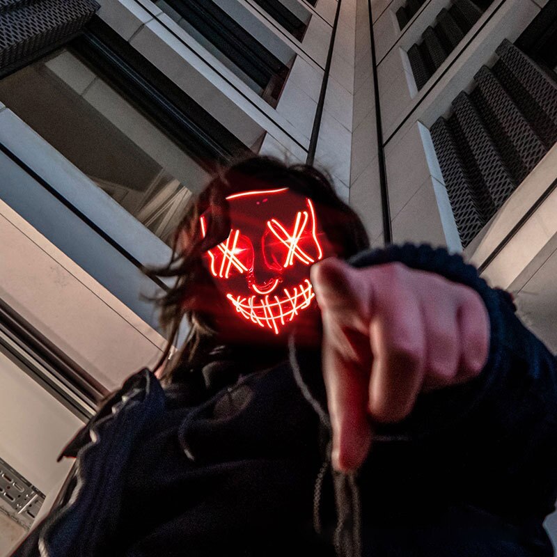 Masque de Purge LED néon d'Hal - Led Purge Mask Halloween avis et prix
