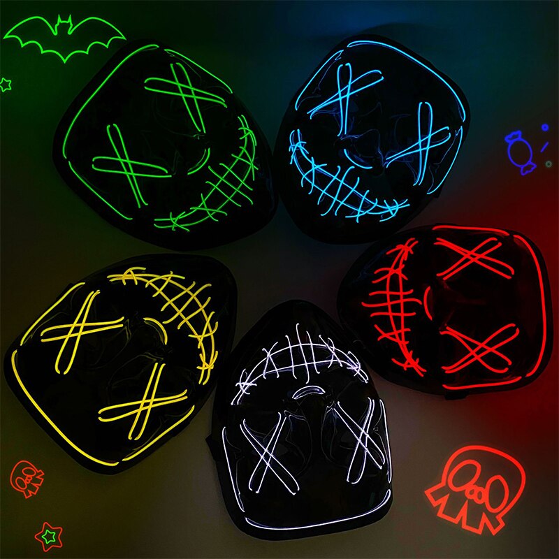 Masque de Purge LED néon d'Hal - Led Purge Mask Halloween avis et prix